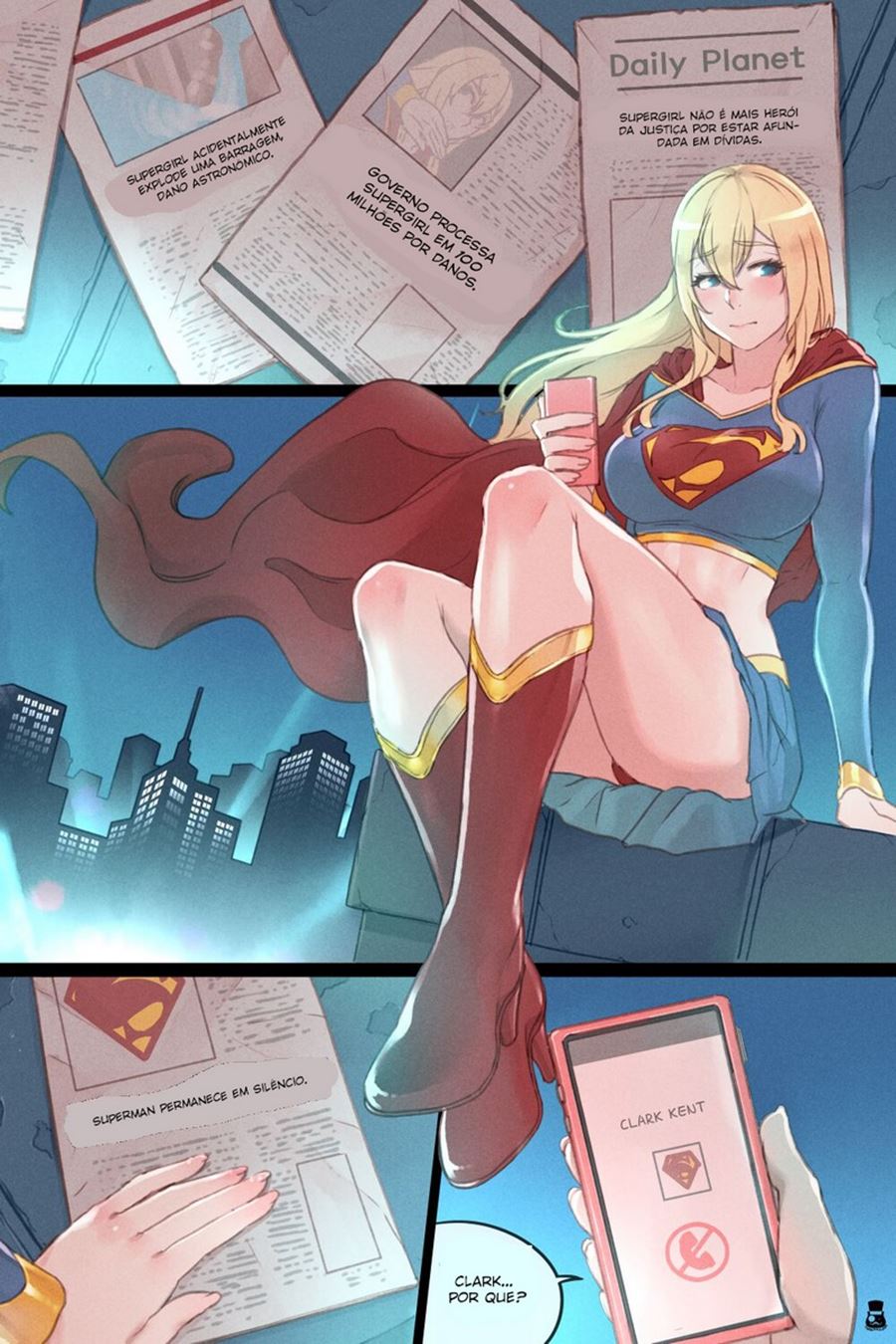 Supergirl fodendo com um macho da rua